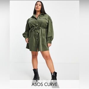 ASOS designs green corduroy dress